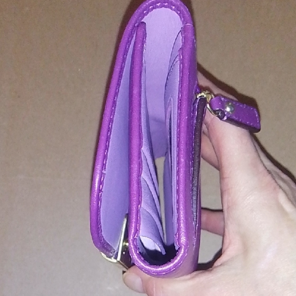Coach Purple Leather Wallet - Picture 3 of 8